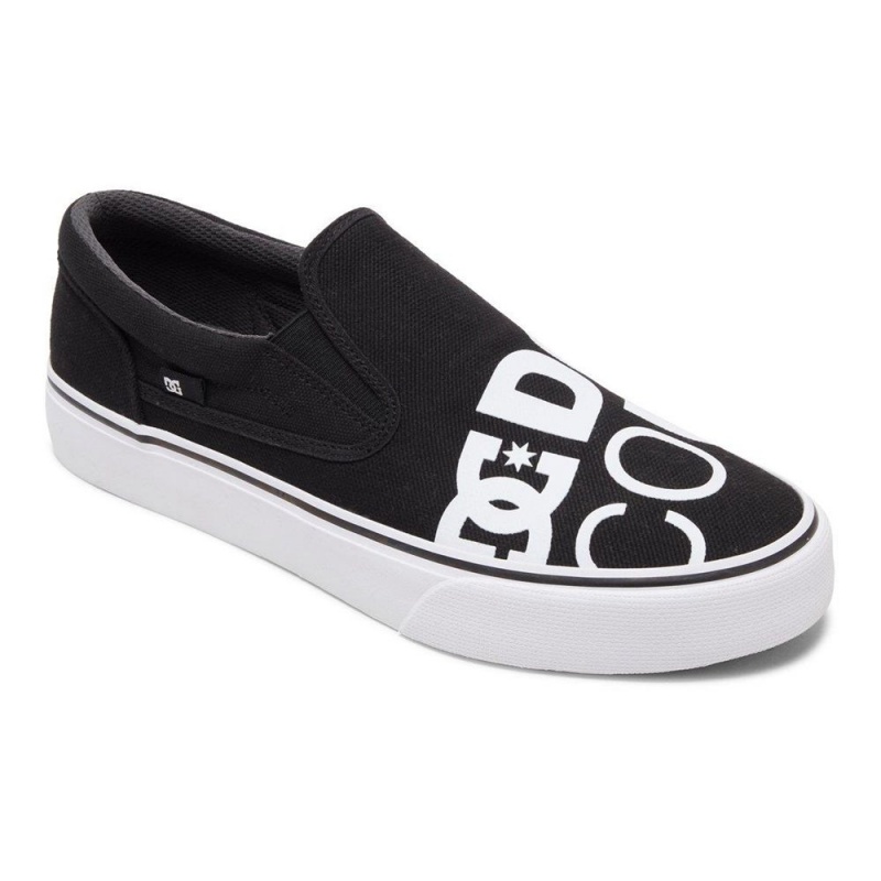 DC Shoes Trase SP Slip-On Schoenen Heren Zwart Wit | KAZ64R-133