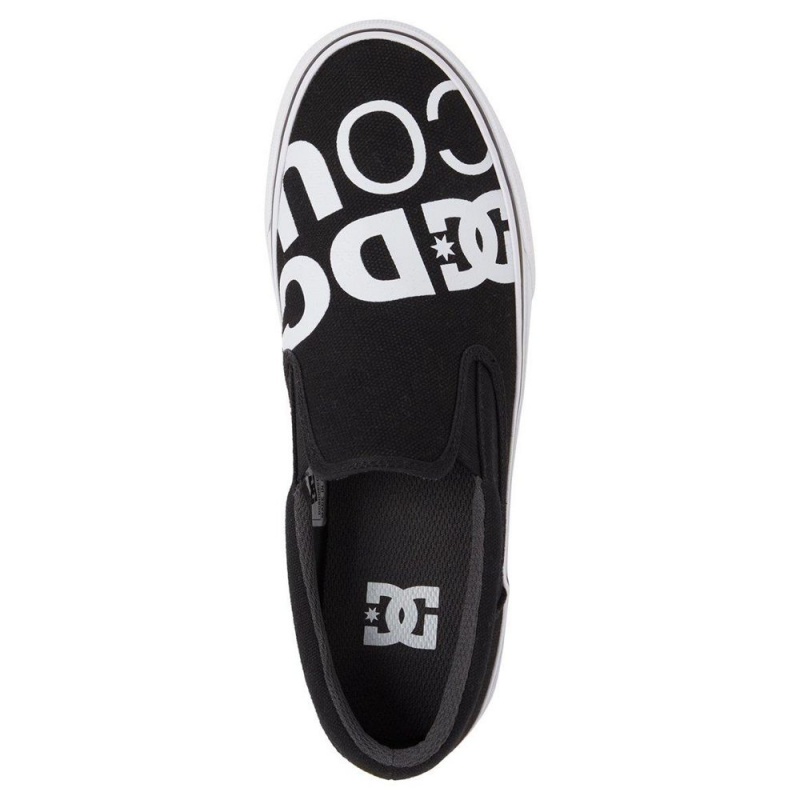 DC Shoes Trase SP Slip-On Schoenen Heren Zwart Wit | KAZ64R-133