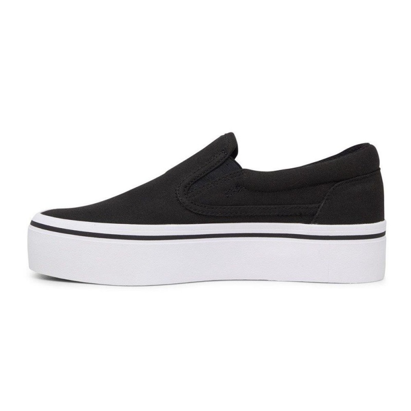 DC Shoes Trase Slip Platform Slip-On Schoenen Dames Zwart Wit | YCA77F-443