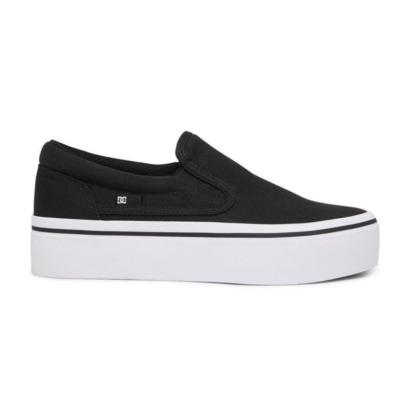 DC Shoes Trase Slip Platform Slip-On Schoenen Dames Zwart Wit | YCA77F-443