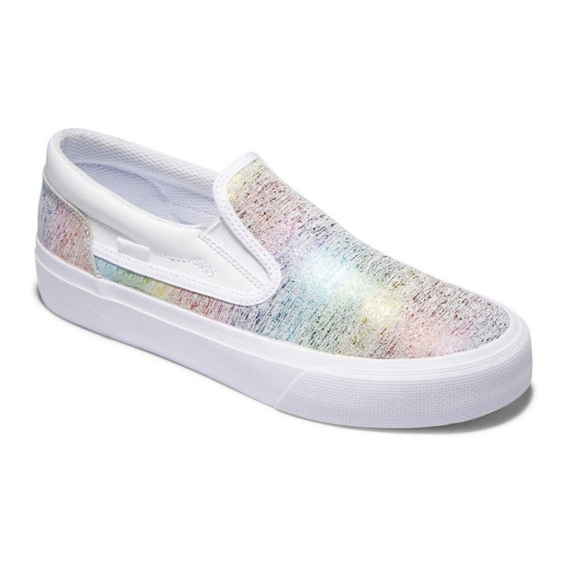 DC Shoes Trase Slip Platform Slip-On Schoenen Dames Wit Gekleurd | WUY02B-488