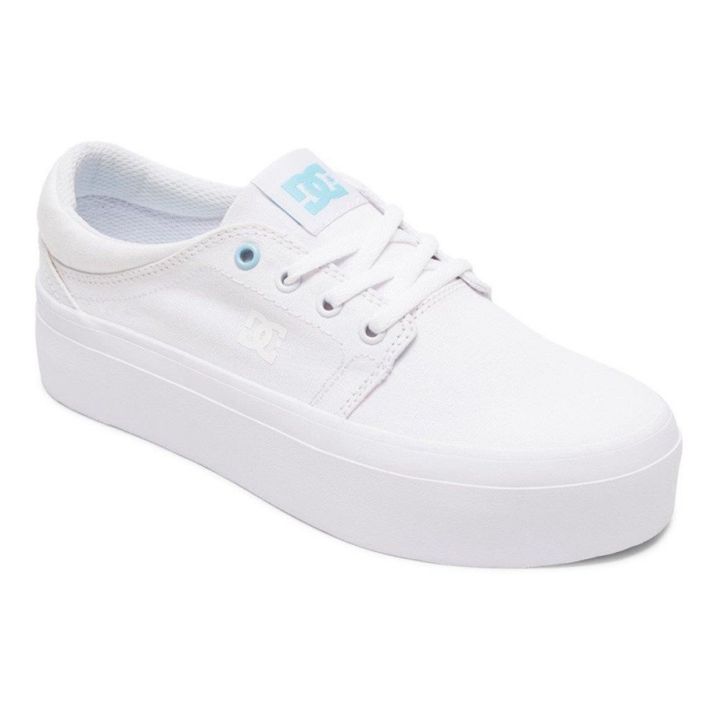 DC Shoes Trase TX Platform Schoenen Dames Wit Blauw | SAN04X-320