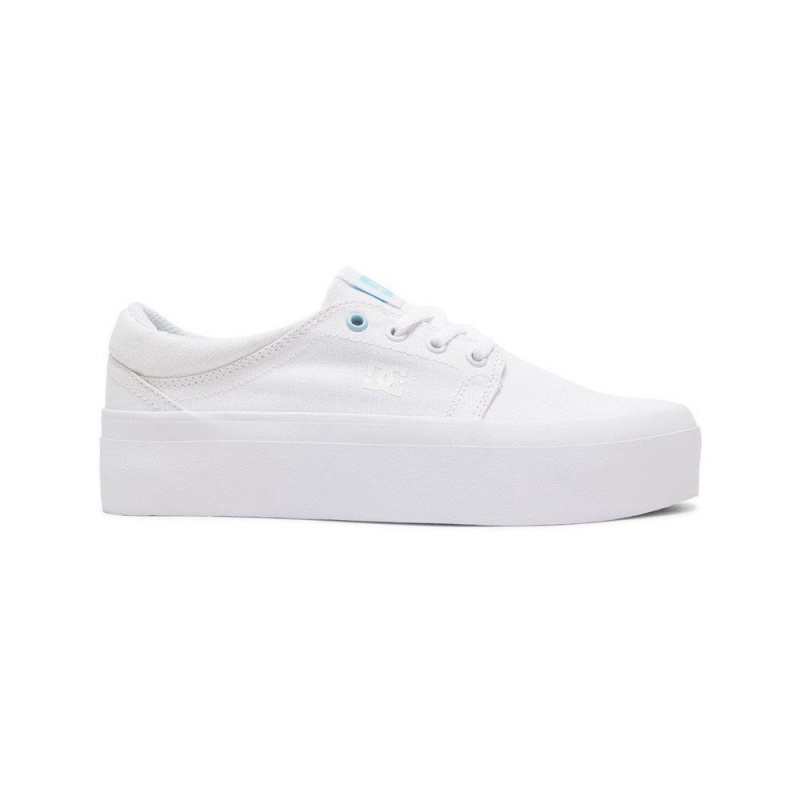 DC Shoes Trase TX Platform Schoenen Dames Wit Blauw | SAN04X-320