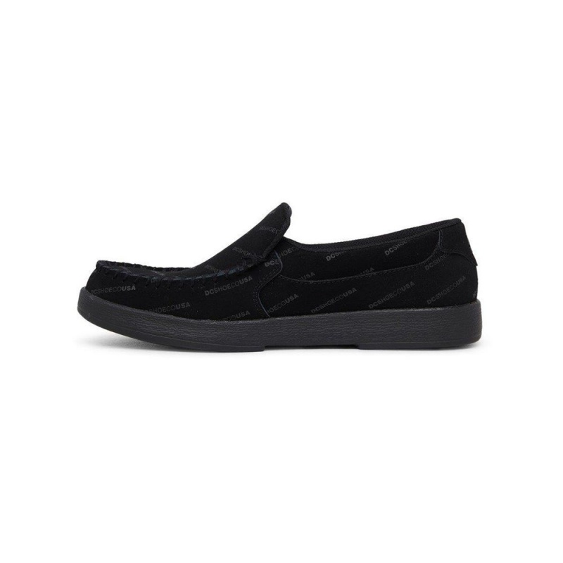 DC Shoes Villain Leren Slip-On Schoenen Heren Zwart | ZHK10E-514