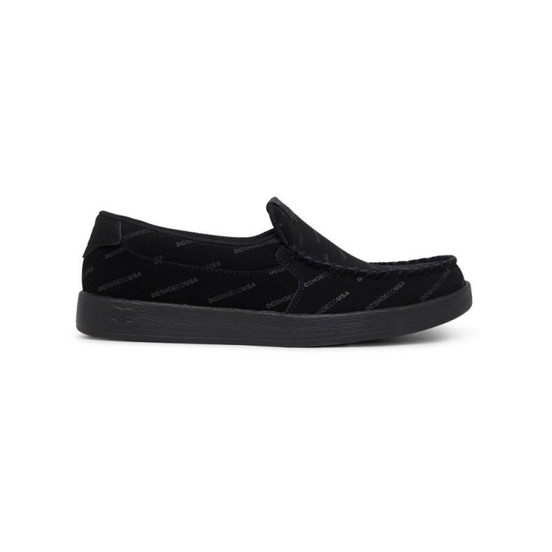 DC Shoes Villain Leren Slip-On Schoenen Heren Zwart | ZHK10E-514