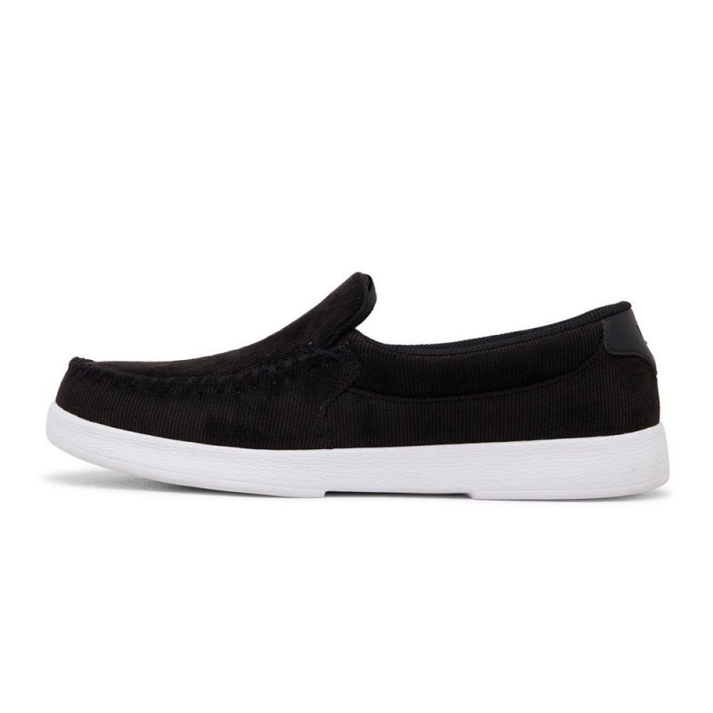 DC Shoes Villain Leren Slip-On Schoenen Heren Zwart Wit | SNB88X-874