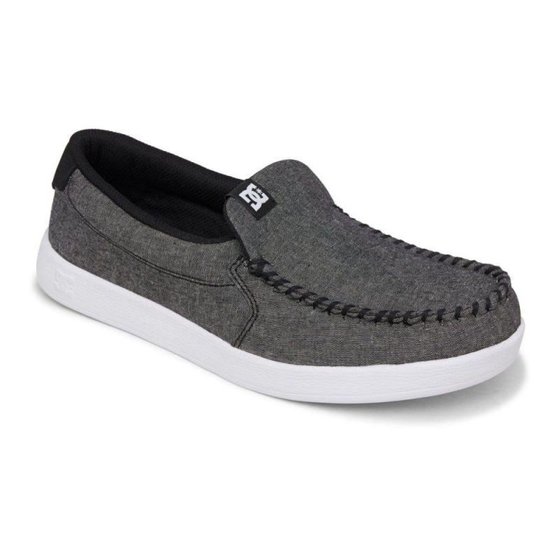 DC Shoes Villain Leren Slip-On Schoenen Heren Grijs | RKP76I-377