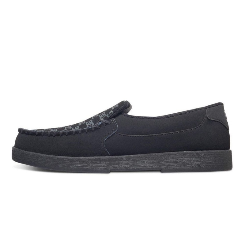 DC Shoes Villain Leren Slip-On Schoenen Heren Zwart Grijs | RAY59L-067