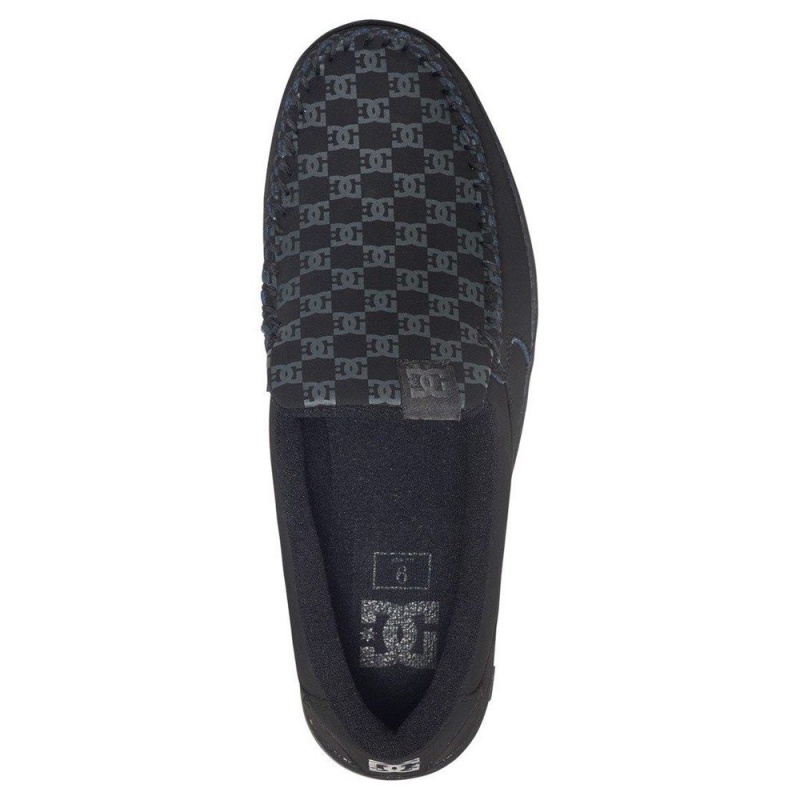 DC Shoes Villain Leren Slip-On Schoenen Heren Zwart Grijs | RAY59L-067