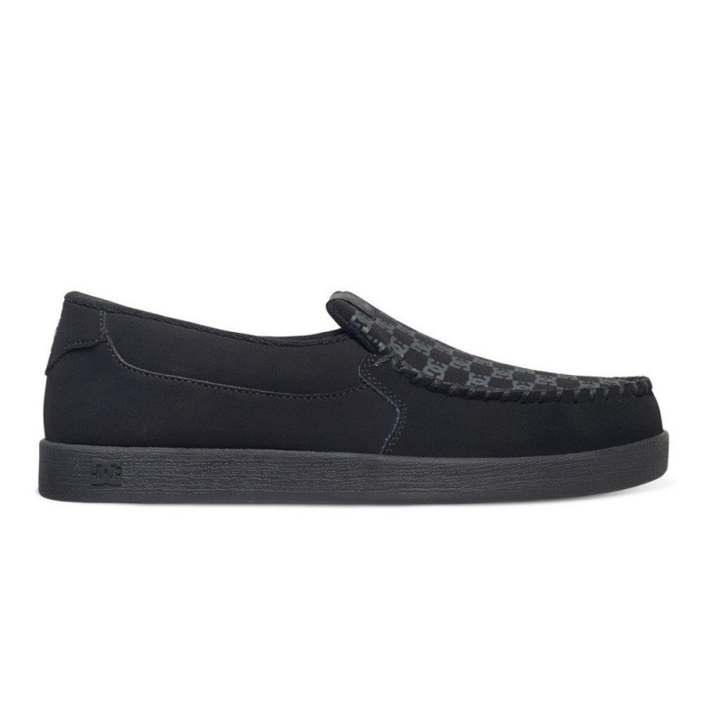 DC Shoes Villain Leren Slip-On Schoenen Heren Zwart Grijs | RAY59L-067