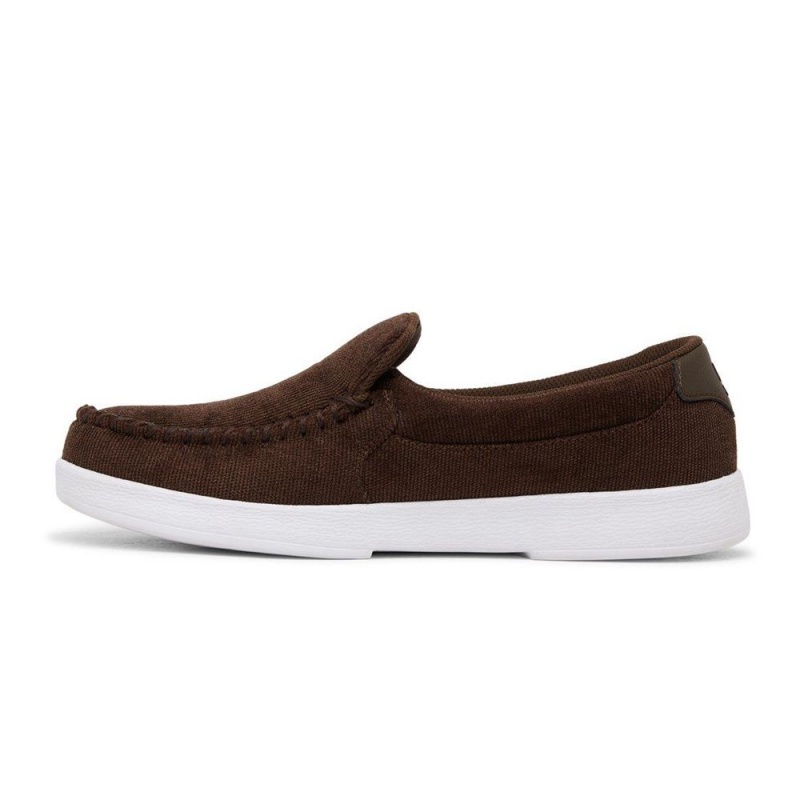 DC Shoes Villain Leren Slip-On Schoenen Heren Bruin | AFX38Q-314