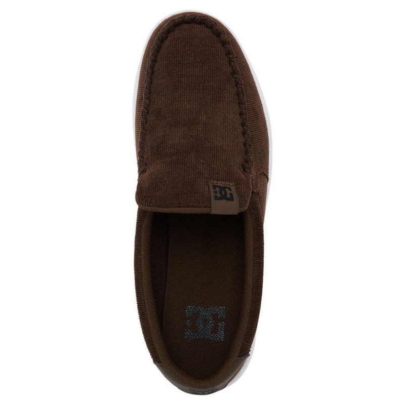 DC Shoes Villain Leren Slip-On Schoenen Heren Bruin | AFX38Q-314