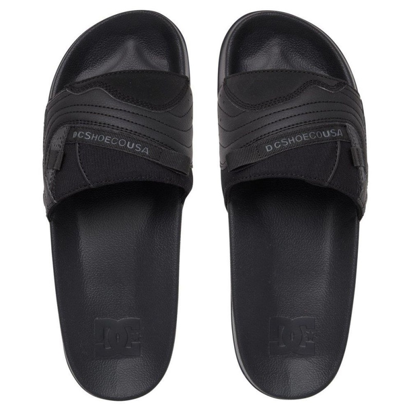 DC Shoes Williams Badeslippers Heren Zwart Grijs | GSX72U-519