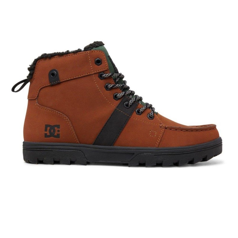 DC Shoes Woodland Leren Kanten-Up Laarzen Heren Bruin Groen | KVS73X-764